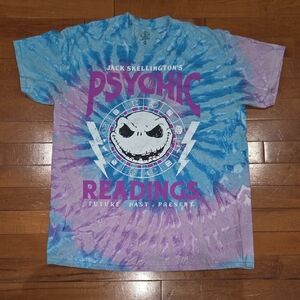 Disney Jack Skellington Psychic Readings Tie-Dye T-Shirt - Blue and Purple